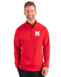 Nebraska Cornhuskers Cutter & Buck Prospect Recycled Featherlight Stretch Mens Quarter Zip Red Front