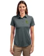 Baylor Bears Cutter & Buck Prospect Eco Textured Stretch Recycled Womens Short Sleeve Polo Elemental Grey Front
