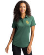 Baylor Bears Cutter & Buck Prospect Eco Textured Stretch Recycled Womens Short Sleeve Polo Hunter Green Front