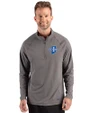 Indiana State Sycamores Cutter & Buck Prospect Recycled Featherlight Stretch Mens Quarter Zip Elemental Grey Front