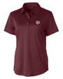 Texas A&M Aggies Cutter & Buck Prospect Eco Textured Stretch Recycled Womens Short Sleeve Polo Bordeaux Mannequin