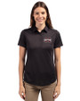 Mississippi State Bulldogs Cutter & Buck Prospect Eco Textured Stretch Recycled Womens Short Sleeve Polo Black Front
