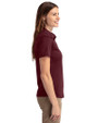 Mississippi State Bulldogs Cutter & Buck Prospect Eco Textured Stretch Recycled Womens Short Sleeve Polo Bordeaux Side