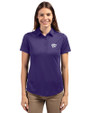 Kansas State Wildcats Cutter & Buck Prospect Eco Textured Stretch Recycled Womens Short Sleeve Polo College Purple Front