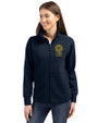 UC Davis Alumni Cutter & Buck Roam Recycled Buttery-Soft Knit Womens Full Zip Jacket Navy Blue Front