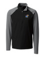 Kansas Jayhawks Cutter & Buck Response Lightweight Hybrid Quarter Zip Mens Pullover Windbreaker Black Mannequin