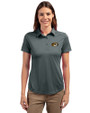 Missouri Tigers Cutter & Buck Prospect Eco Textured Stretch Recycled Womens Short Sleeve Polo Elemental Grey Front