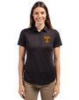 Tennessee Volunteers Cutter & Buck Prospect Eco Textured Stretch Recycled Womens Short Sleeve Polo Black Front