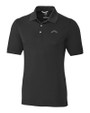 Los Angeles Chargers Mono Cutter & Buck Advantage Epic Confidence Recycled Tri-Blend Pique Mens Big & Tall Polo Black Mannequin