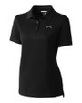 Los Angeles Chargers Mono Cutter & Buck Advantage Recycled Cotton-Blend Pique Womens Polo Black Mannequin