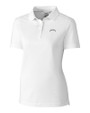 Los Angeles Chargers Mono Cutter & Buck Advantage Recycled Cotton-Blend Pique Womens Polo White Mannequin