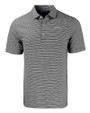 Los Angeles Chargers Mono Cutter & Buck Forge Recycled Double Stripe Four-Way Stretch Mens Polo Black/White Mannequin