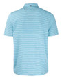 Los Angeles Chargers Mono Cutter & Buck Forge Recycled Heather Stripe Four-Way Stretch Mens Big & Tall Polo Atlas Heather Mannequin Back