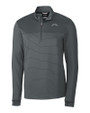 Los Angeles Chargers Mono Cutter & Buck Traverse Recycled Smooth Stretch Mens Stripe Quarter Zip Pullover Elemental Grey Mannequin