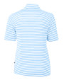 Los Angeles Chargers Mono Cutter & Buck Virtue Recycled Stripe Featherlight Pique Womens Half Zip Atlas Light Blue Mannequin Back