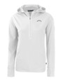Los Angeles Chargers Mono Cutter & Buck Daybreak Recycled Womens Half Zip Hooded Pullover White Mannequin