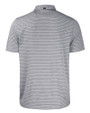 Los Angeles Chargers Mono Cutter & Buck Forge Recycled Heather Stripe Four-Way Stretch Mens Polo Black Heather Mannequin Back