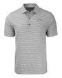 Los Angeles Chargers Mono Cutter & Buck Forge Recycled Heather Stripe Four-Way Stretch Mens Polo Elemental Grey Heather Mannequin