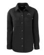 Los Angeles Chargers Mono Cutter & Buck Roam Recycled Buttery-Soft Knit Womens Button Down Shirt Jacket Black Mannequin
