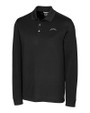 Los Angeles Chargers Mono Cutter & Buck Advantage Recycled Cotton-Blend Pique Mens Big & Tall Long Sleeve Polo Black Mannequin