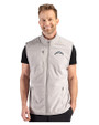 Los Angeles Chargers Mono Cutter & Buck Hunts Point Recycled Fleece Mens Hybrid Full Zip Vest Polished Medium Gray Front