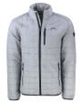 Los Angeles Chargers Mono Cutter & Buck Rainier Recycled Insulated Puffer Mens Full Zip Jacket Polished Medium Gray Mannequin