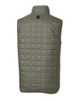 Los Angeles Chargers Mono Cutter & Buck Rainier Recycled Insulated Puffer Mens Full Zip Vest Poplar Melange Mannequin Back
