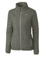 Los Angeles Chargers Mono Cutter & Buck Rainier Recycled Insulated Puffer Womens Full Zip Jacket Poplar Melange Mannequin
