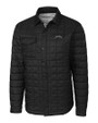 Los Angeles Chargers Mono Cutter & Buck Rainier Recycled Insulated Puffer Mens Full Zip Shirt Jacket Black Mannequin