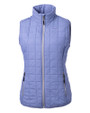 Los Angeles Chargers Mono Cutter & Buck Rainier Recycled Insulated Puffer Womens Full Zip Vest Hyacinth Melange Mannequin