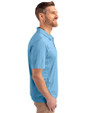 Los Angeles Chargers Mono Cutter & Buck Prospect Recycled Featherlight Stretch Mens Polo Atlas Light Blue Side