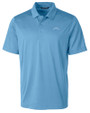 Los Angeles Chargers Mono Cutter & Buck Prospect Recycled Featherlight Stretch Mens Polo Atlas Light Blue Mannequin