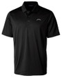 Los Angeles Chargers Mono Cutter & Buck Prospect Recycled Featherlight Stretch Mens Polo Black Mannequin