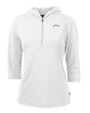 Los Angeles Chargers Mono Cutter & Buck Virtue Recycled Featherlight Pique Womens Half Zip Hooded Pullover White Mannequin