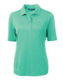 Los Angeles Chargers Mono Cutter & Buck Virtue Recycled Featherlight Pique Womens Polo Fresh Mint Mannequin