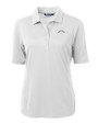 Los Angeles Chargers Mono Cutter & Buck Virtue Recycled Featherlight Pique Womens Polo White Mannequin
