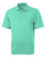 Los Angeles Chargers Mono Cutter & Buck Virtue Recycled Featherlight Pique Mens Polo Fresh Mint Mannequin