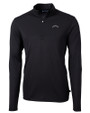 Los Angeles Chargers Mono Cutter & Buck Virtue Recycled Featherlight Pique Mens Quarter Zip Pullover Black Mannequin