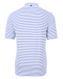 Los Angeles Chargers Mono Cutter & Buck Virtue Recycled Stripe Featherlight Pique Mens Polo Hyacinth Mannequin Back
