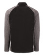Los Angeles Chargers Mono Cutter & Buck Adapt Recycled Soft Knit Stretch Mens Hybrid Full Zip Jacket Black Heather/Black Mannequin Back