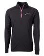 Los Angeles Chargers Mono Cutter & Buck Adapt Recycled Soft Knit Stretch  Mens Quarter Zip Pullover Black/Gelato Mannequin