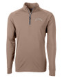 Los Angeles Chargers Mono Cutter & Buck Adapt Recycled Soft Knit Stretch  Mens Quarter Zip Pullover Mushroom Mannequin