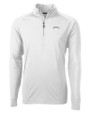 Los Angeles Chargers Mono Cutter & Buck Adapt Recycled Soft Knit Stretch  Mens Quarter Zip Pullover White Mannequin