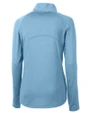 Los Angeles Chargers Mono Cutter & Buck Adapt Recycled Soft Knit Stretch Womens Half Zip Pullover Atlas Light Blue Mannequin Back