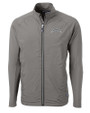 Los Angeles Chargers Mono Cutter & Buck Adapt Recycled Soft Knit Stretch Mens Big & Tall Hybrid Full Zip Jacket Elemental Grey Mannequin