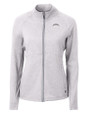 Los Angeles Chargers Mono Cutter & Buck Adapt Recycled Soft Knit Stretch Womens Heathered Full Zip Jacket Polished Heather Mannequin