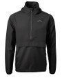 Los Angeles Chargers Mono Cutter & Buck Charter Recycled Packable Mens Half Zip Anorak Jacket Black Mannequin