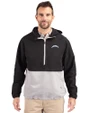 Los Angeles Chargers Monochromatic Cutter & Buck Charter Recycled Packable Mens Half Zip Anorak Jacket Black/Polished Front