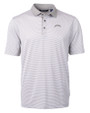 Los Angeles Chargers Mono Cutter & Buck Virtue Recycled Micro Stripe Featherlight Pique Mens Big & Tall Polo Polished/White Mannequin