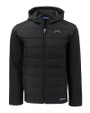 Los Angeles Chargers Mono Cutter & Buck Evoke Recycled HoneycombFleece Mens Big & Tall Hybrid Full Zip Jacket Black Mannequin